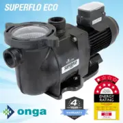 Onga SuperFlo VS 800 Energy Efficient Pool Pump. 4Y Warranty, 4.5 Star Rated
