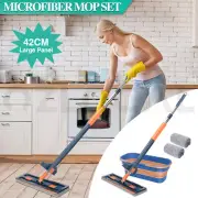 42CM Mop 360° Rotating Wet Cleaning Magic Self Wringing Mop + Foldable Bucket