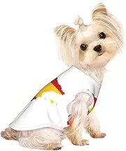 Spanish Flag Map print Dog Shirts for Small Dogs Stretchy T-Shirts Lightweight Tank Top Sleeveless Striped Vest