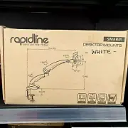 Rapidline single arm desktop monitor mount White ***BRAND NEW IN BOX***