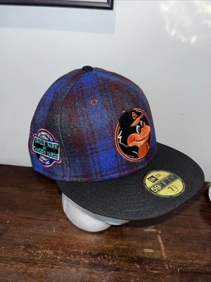 New Era Baltimore Orioles 20th Anniversary Scottish Plaid Wool Fitted Hat 7 5/8