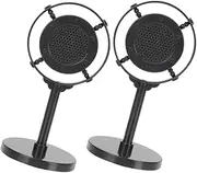 ERINGOGO 2Pcs Vintage Microphones Retro Style Props for Music Themed Party Decorations Classic Singing Mic Models for Safe Material with Smooth Surface for Stage and Photo Booth Use