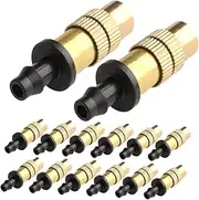 HIAKDOFT Atomizing Nozzle Heads 16 Pack Misting Nozzles for Hose Sprayer Garden Irrigation and