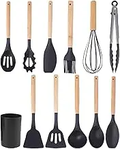 Kitchen Utensil Set, 12-Piece Silicone Cookware, Multifunctional Non-Stick Cooking Utensils with Storage Bucket for Household, Catering, Barbecuing