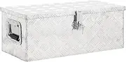 EVURU Heavy Duty Aluminum Tool Box for Pick Up Trucks, Aluminium Transport Box, Trailer Box, Truck Box, Aluminium Case, Storage Organizer with Lock & Keys, Silver 70x31x27 cm