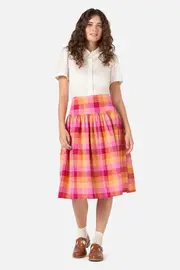 Maxine Check Midi Skirt