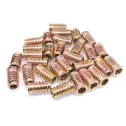 50pcs M10 x 25mm Furniture Screw-in Nut Bolt Fastener Hex Socket Insert Nuts