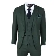 Paul Andrew Leo - Men's Green Checked Tailored Fit Blazer