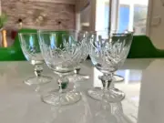 Brilliant Cut Crystal Sherry or Wine Glasses x 5. Bohemia. Lovely!