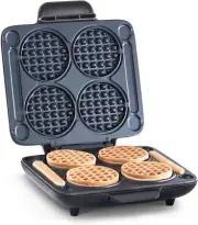 Multi Mini Waffle Maker - Four 4” Waffle Molds, Nonstick Waffle Iron with Quick