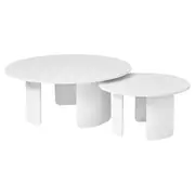 Cooper & Co. Taupo Coffee Tables Set of 2 Curved Legs in White