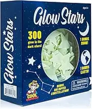 300 Count Glow Stars; Glow in The Dark Stars for Ceiling, Ceiling Stars, Glowing Stars for Ceiling Include Bonus Moon, Earth & Big Dipper Constellation (300 Stars)