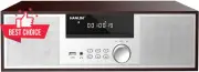 Vintage Micro HiFi System CD Player 40W Bluetooth USB AUX Stereo Mini Silver Woo