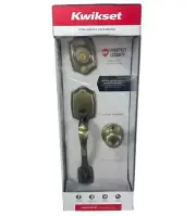 Kwikset Smartkey Front Entry Door Lock Handle And Deadbolt Set With Door Knob