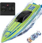yzcn Remote Control Boat，2.4G Twin propellers Fast rc Boat，15+ kilometers per hour/360°rotational Tumbling/Precision Waterproofing，Suitable for Oceans, Pools, Lakes，Pool Toys for Boys and Girls