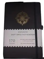 Get More Done w/ a Smart Planner Dot Grid Notebook - Grey - 160 GSM 170 Pgs