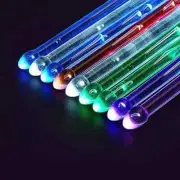 15 Color Changing LED Light up Drum Sticks Glow in the Dark Storage Bag Drummer