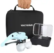 Magnifying Glasses with 4 LED Lights, Head Mount Magnifier with Storage Case,...