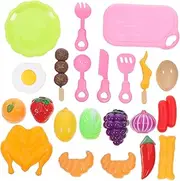 COMNESTBI 23Pcs Kitchen Set Fruit Vegetable Cutting Play Food Cognitive Learning for Boys Lightweight Portable Kitchen Vegetable
