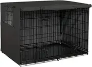 Dog Crate Cover - Heavy Duty Dog Crate Cover | Double Door Pet Kennels Covers | Waterproof Windproof Dog Kennel Cover | Breathable Double Door Dog Cage Cover for Indoor Outdoor & Protection Puppy