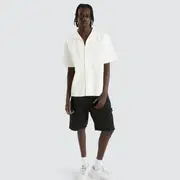 [Nomadic Paradise] Pleated Resort Crop Shirt Warm White S