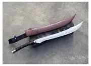 Custom Handmade Carbon Steel Blade Machete Sword | Hunting Sword | Camping