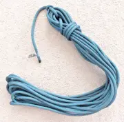 23m x 9mm Blue / Charcoal Yacht Sheet Marine Rope: Vectran Core, Poly/Tech Cover