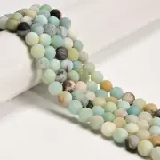 2.0mm Hole Multi-Color Amazonite Matte Round Beads 6mm 8mm 10mm 12mm 15" Strand