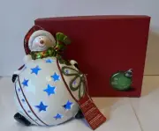 QVC Home Reflections Snowman Luminary W/ Flameless LED Candle
