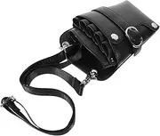 HONITANO Professional Hairdressing Scissor Waist Bag Black Barber Tool Pouch with Belt for Easy Carrying Holds Scissors Comb Accessories for Salon Home Use