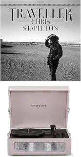 Crosley Voyager Portable Bluetooth Turntable (Amethyst) and Chris Stapleton - TRAVELLER (DOUBLE VINYL) [Bundle]