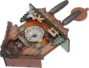 DONFAMDS Wooden Moving Pendulum Wall Clock Home Decorative Chalet Style for Bedroom Office
