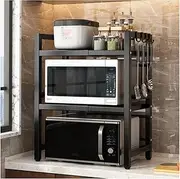 Microwave Rack Microwave Stand Retractable Microwave Oven Rack 3 Tiers Microwave Stand Shelf Expandable Length 40-63 Kitchen Storage Rack Microwave Oven Rack Microwave Shelf