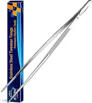 JETKONG 12-Inch Kitchen Tweezers Fine Tweezer Tongs Extra-Long Stainless Steel Cooking Tweezers