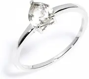 [HIMALYA QUARTZ] 925 Silver Ring For Women Solitaire Statement Ring Ethnic Vintage Gemstone Ring Natural Green Amethyst Heart Shape Cut Stone Wedding Engagement Ring
