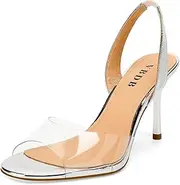 [VBDB] Women's Clear High Heels Sandals Slingback Open Toe Stiletto Shoes for Women Weddings Parties Formally Daily Wear...