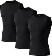 [Audoc] Man's Athletic Compression Base Layer Sport Tank Top (3 Pack)