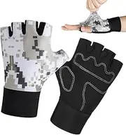 [Kuehssn] Kids Riding Gloves - Summer Gloves Riding Gloves,Anti-Slip Camouflage Gloves, Breathable Biking Gloves, Half Finger Gloves for Boys Girls