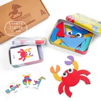 在飛比找Yahoo奇摩購物中心優惠-Jigsaw 兒童智力創意七巧板豐富款拼圖鐵盒/玩具-趣味動