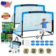 Kid-Friendly Soccer Set - Pop-Up Nets, Soccer Ball, Pump & Cones for Outdoor Fun