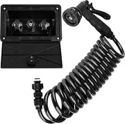 Dura Faucet RV Exterior Quick Connect Sprayer System Spray Box w/Sprayer Black