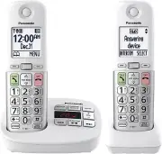Panasonic Cordless Phone Answering Machine KX-TGU432W 2-Handset, White/Silver