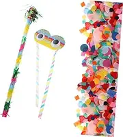 ULDIGI 1 set Pinata Prop with Stick and Blindfold for Party Games and Festival Celebrations Includes Eyeglasses and Confetti for Fun Activities