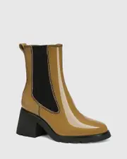 Cinzia Sicilian Green Patent Leather Ankle Boot