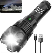 120000 Lumen Super Bright Powerful Flashlight, 5 Light Modes,rechargeable Led Flashlights High Lumens, Ipx6 Waterproof Flashlights For Outdoor(medium