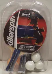 KILLERSPIN JET SET 4 PLAYER PREMIUM TABLE TENNIS PADDLE SET w 6 BALLS BRAND-NEW