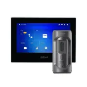 Dahua 2MP HD Heavy Duty IP Camera + 7" Black Touch Screen Video Intercom Kit