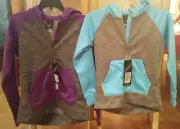 Girls HEAD Zip Up Hoodies Black Purple Aqua All Sizes new with tags