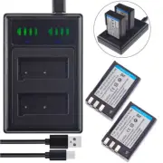 2x Battery for Nikon EN-EL9 | 65032 | DSLR D40 D60 D3000 D5000 +LCD Charger