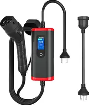 FOHOA Portable EV Charger 15A Type 2 Adjustable 15 Amp 3 Pin Australia Plug to Type2 5 metres Max Power 3.4kW
